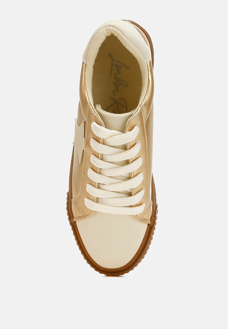Jumping jacks Metallic Faux Leather Star Sneakers-4