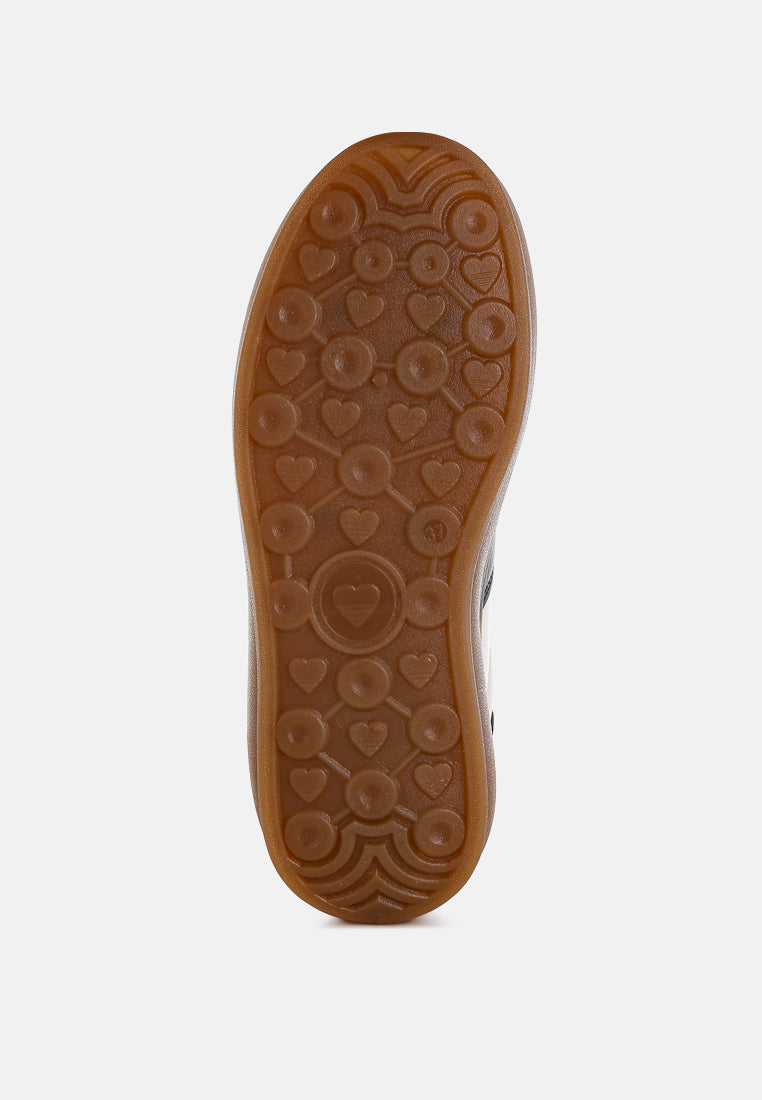 Knockout Faux Leather Lace-Up Sneakers-4