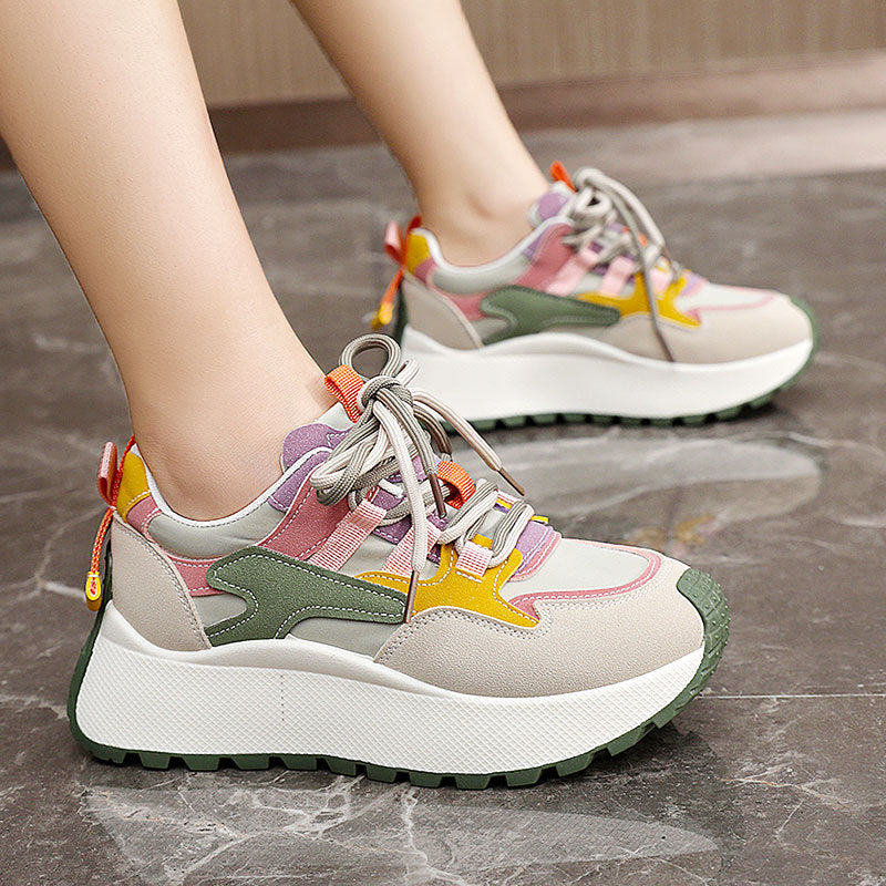 Women's Platform Casual Shoes – Color Matching, Everyday Comfort
